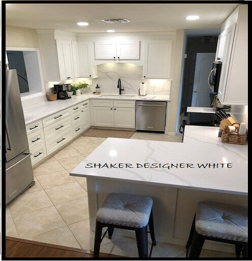 Shaker Designer White-Base (Choose Slab or 5PC)