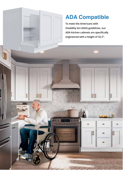 ADA COMPATIBLE CABINETS (SHAKER WHITE)