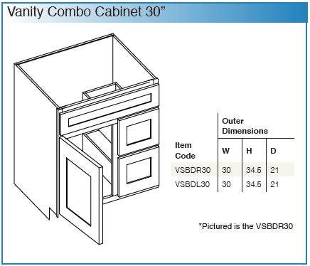Shaker Designer White - VANITIES (Choose SLAB or 5-PC)