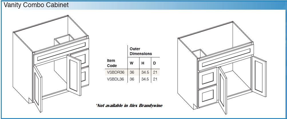 Shaker Designer White - VANITIES (Choose SLAB or 5-PC)