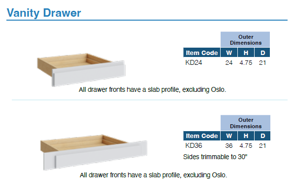 VANITIES (SHKR KODIAK)