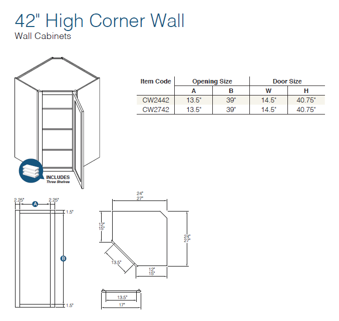 Shaker Designer White - WALL CABINETS