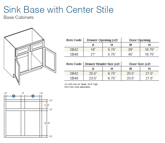 BASE CABINETS (SHAKER MOSS)