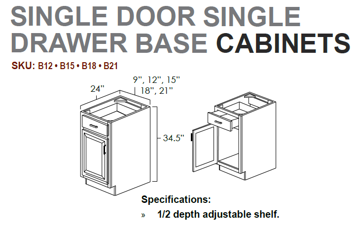 Brooklyn Slate - Base Cabinets