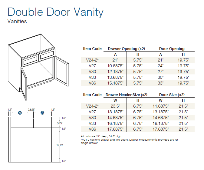 Shaker Sand (SS) - VANITIES