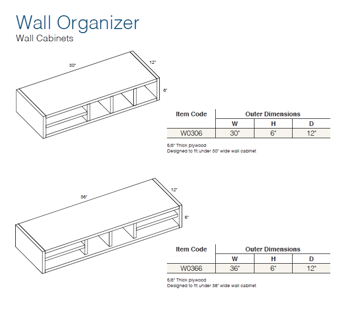 Shaker Sand (SS) - WALL CABINETS