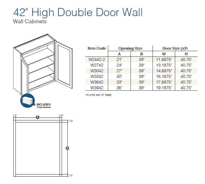 Shaker Sand (SS) - WALL CABINETS