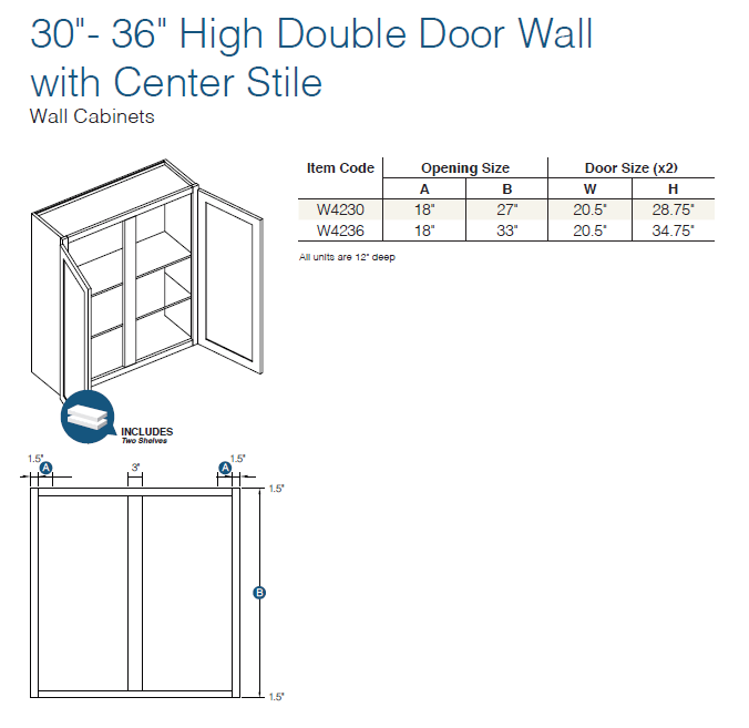 Shaker Designer White - WALL CABINETS