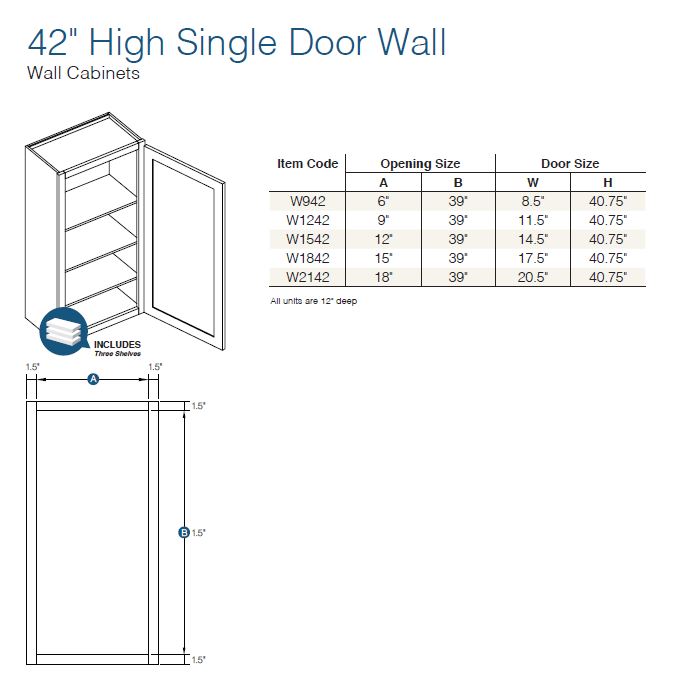 Shaker Sand (SS) - WALL CABINETS