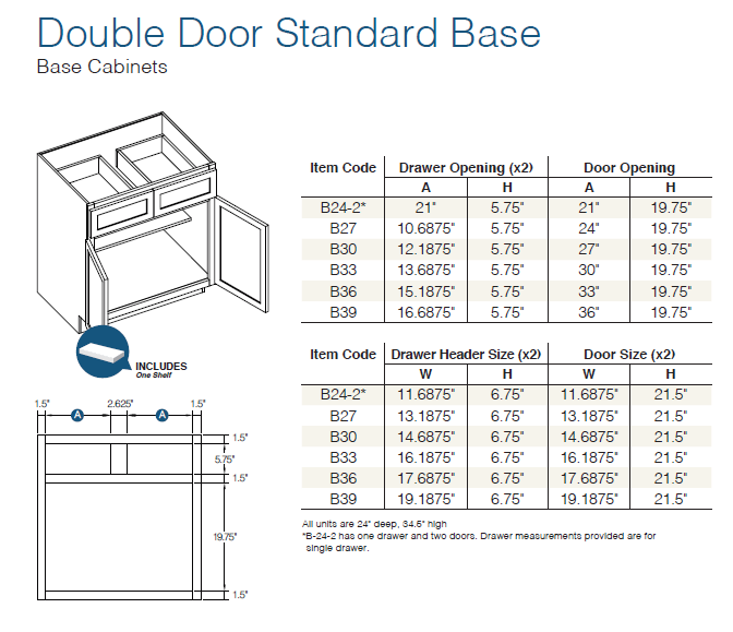 Shaker Kodiak - Base Cabinets