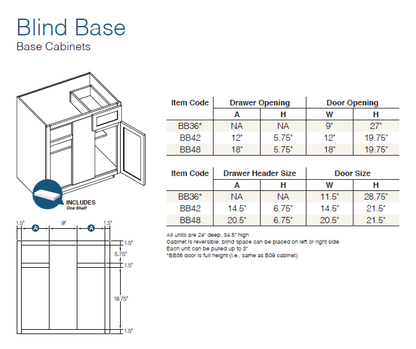 Shaker Kodiak - Base Cabinets