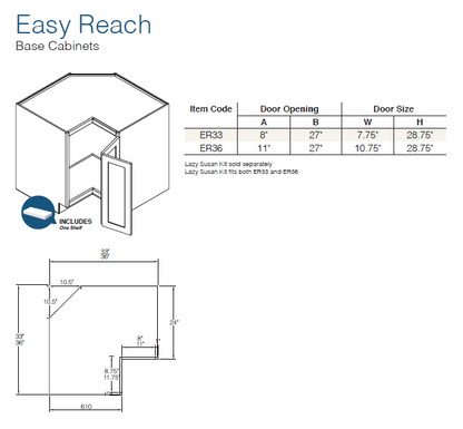 Shaker Kodiak - Base Cabinets