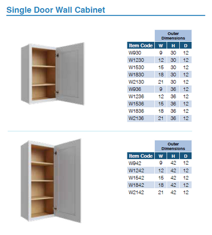 WALL CABINETS (SHKR MOSS)
