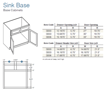 Shaker Sand (SS) - Base Cabinets
